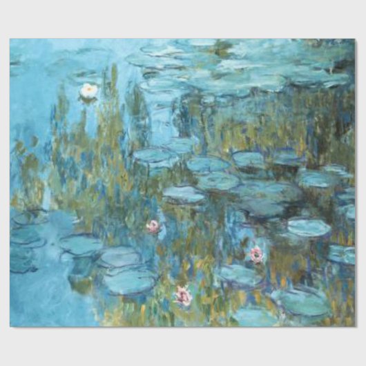 Monet - Water Lilies (turquoise), 1915, Cadeaupapier (Vlak)