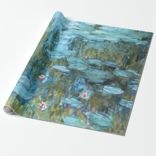 Monet - Water Lilies (turquoise), 1915, Cadeaupapier (Uitgerold)