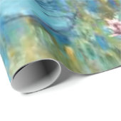 Monet - Water Lilies (turquoise), 1915, Cadeaupapier (Rol Hoek)