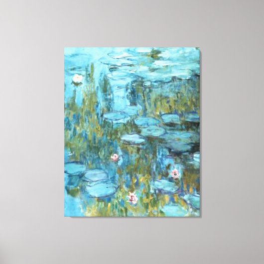 Monet - Water Lilies (turquoise), 1915 Canvas Afdruk (Voorkant)
