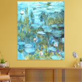 Monet - Water Lilies (turquoise), 1915 Canvas Afdruk (Insitu (Woonkamer))