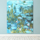 Monet - Water Lilies (turquoise), 1915 Canvas Afdruk (Insitu (Houten vloer))