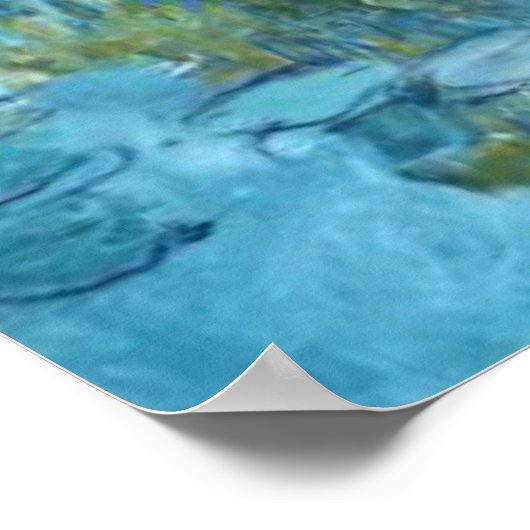 Monet - Water Lilies (turquoise), 1915 Poster (Hoek)