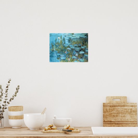 Monet - Water Lilies (turquoise), 1915 Poster (Keuken)