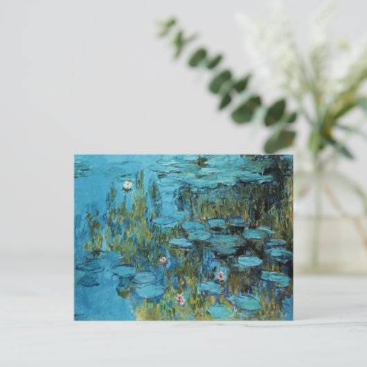 Monet - Water Lilies, Turquoise Briefkaart (Staand voorkant)