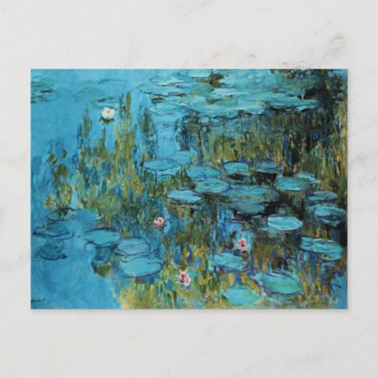 Monet - Water Lilies, Turquoise Briefkaart (Voorkant)
