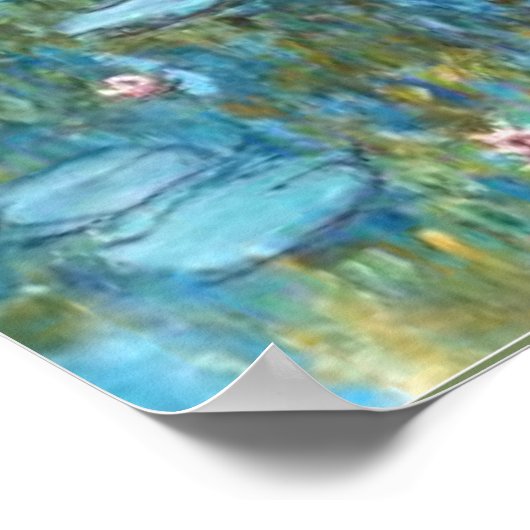 Monet-Water Lilies (turquoise) Poster (Hoek)