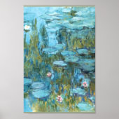 Monet-Water Lilies (turquoise) Poster (Voorkant)
