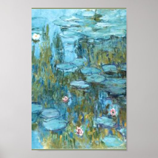 Monet-Water Lilies (turquoise) Poster (Voorkant)