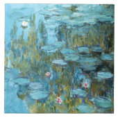 Monet-Water Lilies (turquoise) Tegeltje (Voorkant)