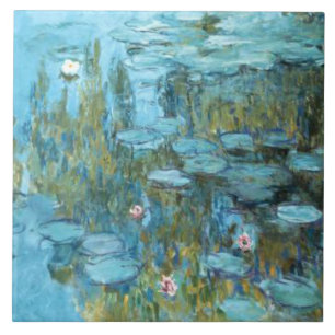 Monet-Water Lilies (turquoise) Tegeltje