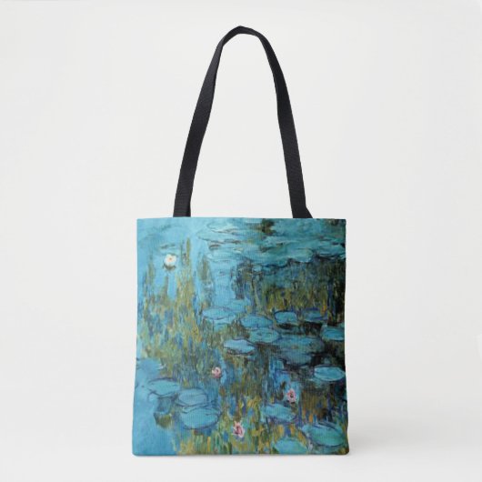 Monet - Water Lilies, Turquoise Tote Bag (Voorkant)