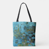 Monet - Water Lilies, Turquoise Tote Bag (Achterkant)