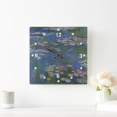 Monet Water Lilies Wall Clock Vierkante Klok (Huis)