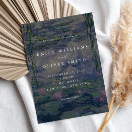 Monet Water Lilies Wedding Kaart