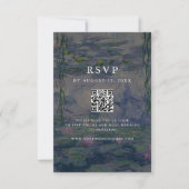 Monet Water Lilies Wedding RSVP Kaartje (Voorkant)