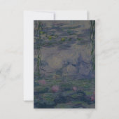 Monet Water Lilies Wedding RSVP Kaartje (Achterkant)