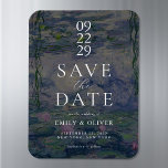 Monet Water Lilies Wedding Save The Date Magneet<br><div class="desc">Elegant modern wedding save the date magnet featuring Claude Monet Water Lilies painting</div>