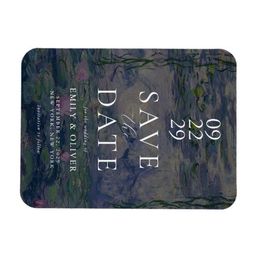 Monet Water Lilies Wedding Save The Date Magneet (Horizontaal)