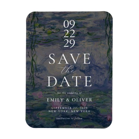 Monet Water Lilies Wedding Save The Date Magneet (Verticaal)