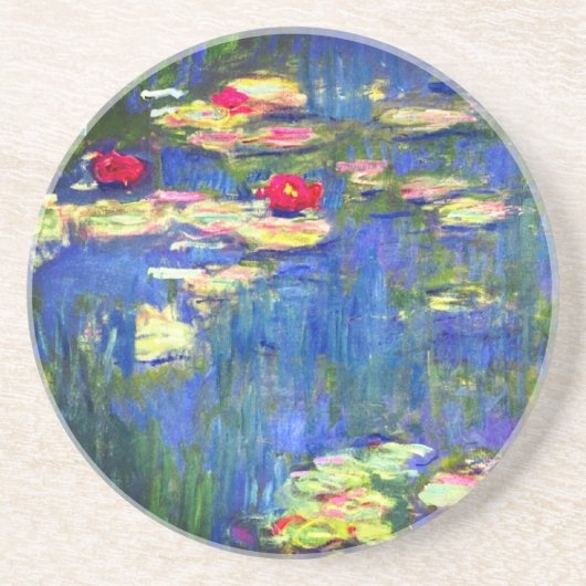 Monet Water Lilies Zandsteen Onderzetter (Voorkant)