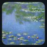 Monet Water Lillies Vierkante Sticker<br><div class="desc">Monet Water Lillies</div>