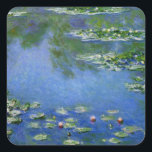 Monet Water Lillies Vierkante Sticker<br><div class="desc">Monet Water Lillies</div>