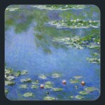 Monet Water Lillies Vierkante Sticker<br><div class="desc">Monet Water Lillies</div>