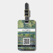 Monet - Water Lily, Groene Harmonie - QR Code Bagagelabel (Voorkant verticaal)