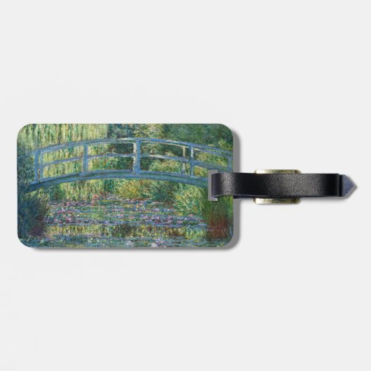 Monet - Water Lily, Groene Harmonie - QR Code Bagagelabel (Achterkant horizontaal)