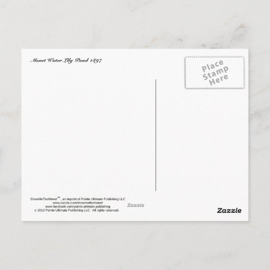 MONET Water Lily Pond 1897 Briefkaart (Achterkant)