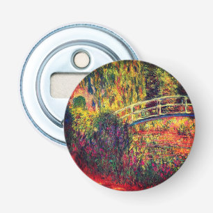 Monet Water Lily Pond en Water Irises Button Flesopener