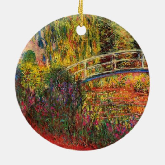 Monet Water Lily Pond en Water Irises Keramisch Ornament (Achterkant)