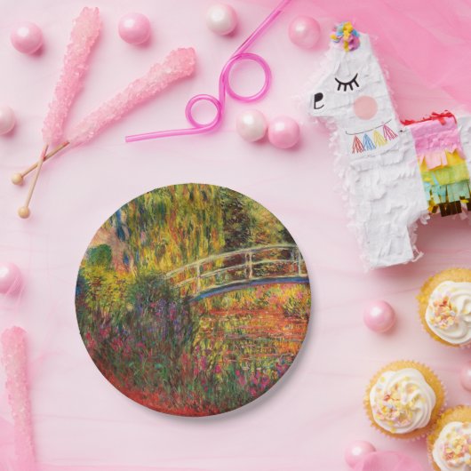 Monet Water Lily Pond en Water Irises Papieren Bordje (Feest)