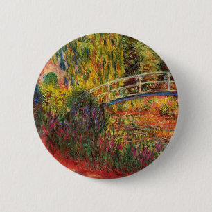 Monet Water Lily Pond en Water Irises Ronde Button 5,7 Cm
