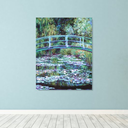 Monet - Water Lily Pond & Japanse brug Canvas Afdruk (Insitu (Houten vloer))
