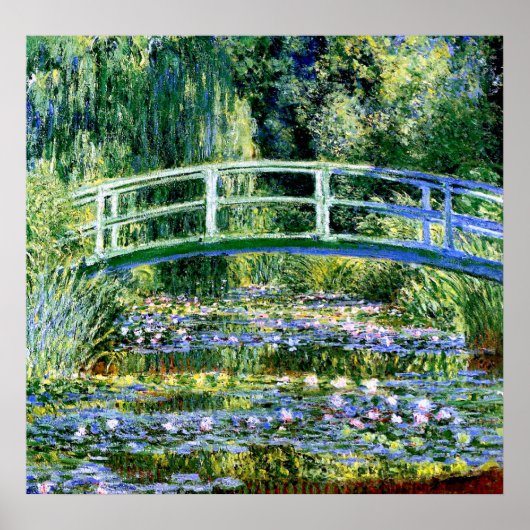 Monet - Water Lily Pond & Japanse brug Poster (Voorkant)