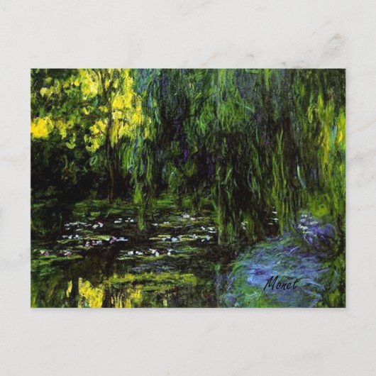 MONET Water Lily Pond Weeping Willows Briefkaart (Voorkant)