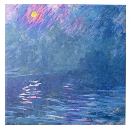 Monet - Water Loo Bridge, beroemd schilderij Tegeltje (Voorkant)