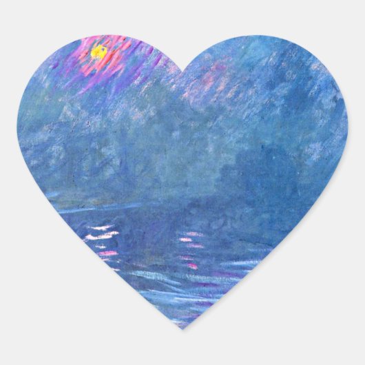 Monet - water Loo Bridge Hart Sticker (Voorkant)