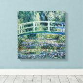 Monet - Watergalgen en Japanse brug Canvas Afdruk (Insitu (Houten vloer))