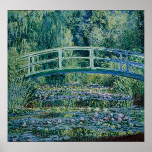 Monet - Watergalgen en Japanse brug Poster (Voorkant)