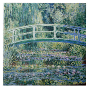 Monet - Watergalgen en Japanse brug Tegeltje
