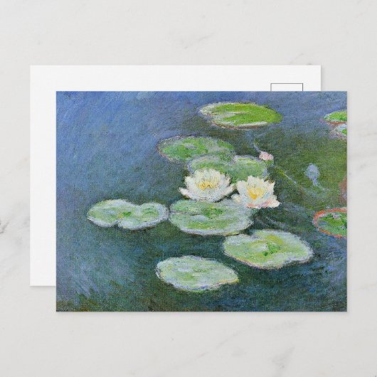Monet - watergelilies, avondeffect, briefkaart (Voorkant / Achterkant)