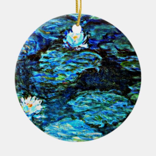 Monet - Watergelilies, blauw Keramisch Ornament (Voorkant)