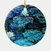 Monet - Watergelilies, blauw Keramisch Ornament (Achterkant)