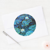 Monet - Watergelilies, blauw Ronde Sticker (Envelop)