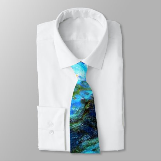 Monet - Watergelilies (blauw) Stropdas (Gebonden)