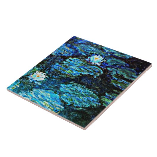 Monet - Watergelilies, blauw Tegeltje (Zijkant)