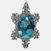 Monet - Watergelilies (blauw) Tin Sneeuwvlok Ornament (Links)